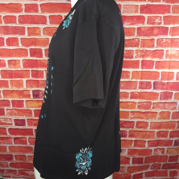 Affliction Men's Black Label Skull Rhinestone T-shirt -Size: Large - NWT - Picture 6 of 13